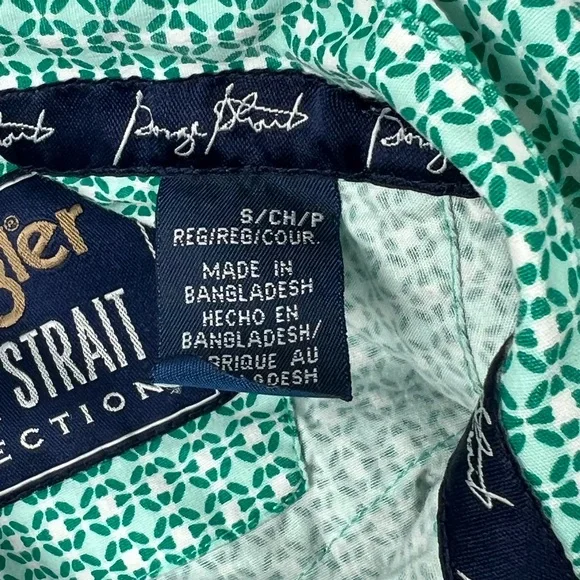 Wrangler George Strait Collection Pearl Snap Button Up Shirt Green/White Small - Picture 5 of 9